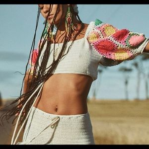 SPELL LET THE SUNSHINE IN CROCHET TOP - RAINBOW